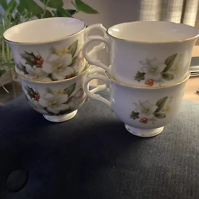 Christmas Vintage Sadler Wellington Xmas Roses Cups X 4 A11 • £7.50