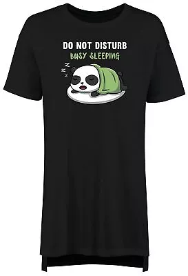 Funny Sloth Nightie Womens Do Not Disturb Busy Sleeping Ladies Night Shirt Gift • £13.99