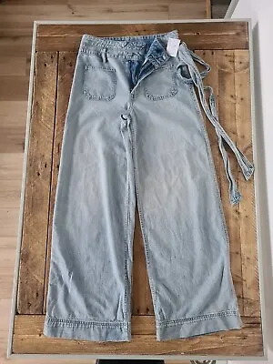 Ralph Lauren Straight Cut Baggy Faded Jeans Size 8 With Belt • £26.99