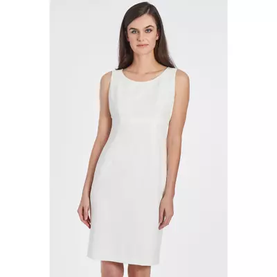 KASPER Women's Charlotte Sheath Dress 16 White Vanilla Ice Stretch Crepe NWT • $45