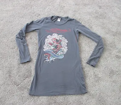 Ed Hardy By Christian Audigier  Grey Long Sleeves Koi Fish T-shirt Size Medium • $45
