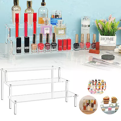 3 Step Tier Display Stand Acrylic Craft Jewellery Nail Polish Plinth Holder UK • £16.98