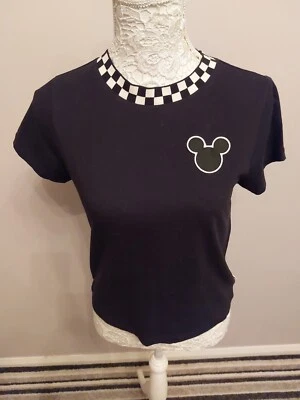 £14.99 • Buy VANS Disney Checker Board Mickey Mouse Black T-Shirt Size Small Cotton