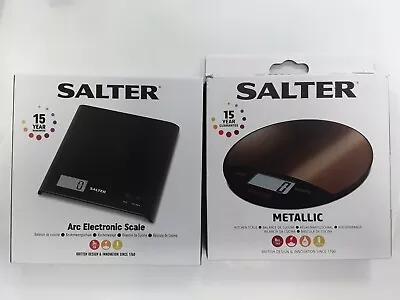 Salter Arc Electron Kitchen Scale 3kg & Salter Metalic Scale 8kg • £25