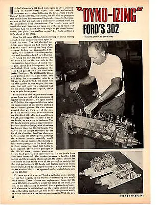 $6.95 • Buy 1969 Ford 302 Engine - Dyno Testing  ~  Nice Two-page Original Article / Ad
