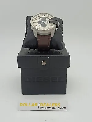 52mm Diesel 'For The Brave; Mega Chief Quartz Chronograph Watch W/ Leather Strap • $155