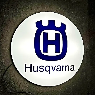 Husqvarna Motorcycle Led Wall Light Sign Light Box Garage Automobilia Chainsaw • $93.51