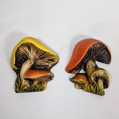 Vtg Duncan Ceramic Mushroom Wall Hanging Earth Autumn Fall Retro Decor 70s • $34.95