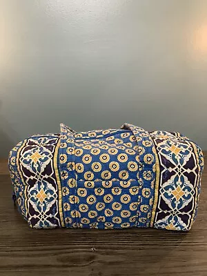 Vera Bradley Shoulder Bag Riviera Blue  Yellow White Dark Blue Retired Pattern • $24.99