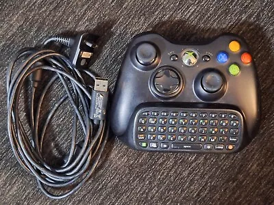 Black Xbox 360 Controller With Chatpad/Charger Cord/Rechargeable Battery • $14.99