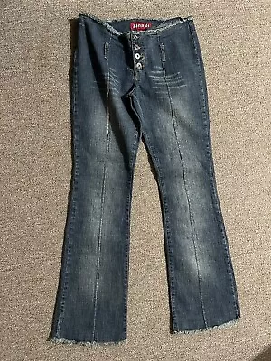 Vintage Y2K Zanadi Flare Jeans Medium Wash Denim Low Rise Womens Size 9 • $25