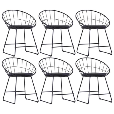 $593.99 • Buy 2/4/6x Dining Chairs With Dinner Seat Faux Leather Seats Black Steel VidaXL