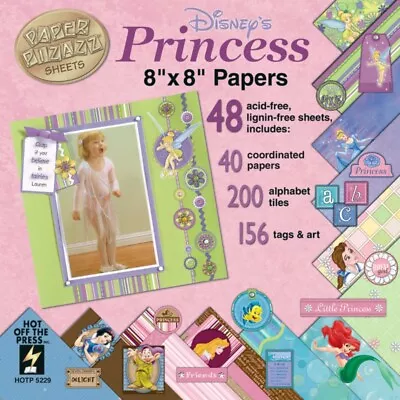 DISNEY PRINCESS 8x8 PAPER PAD-Mini Album Scrapbooking Designer Papers/Cut Outs • $9.99