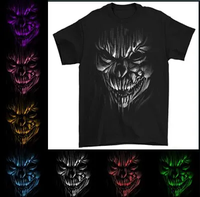 Demon Skull T-Shirt Devil Grim Reaper Clown Halloween Scary Gothic Satan Mens • £9.99