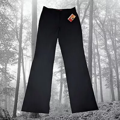 MERONA Black Pants Womens Size 4 Flat Front Stretch Contour Fit Straight Leg NWT • $19.99