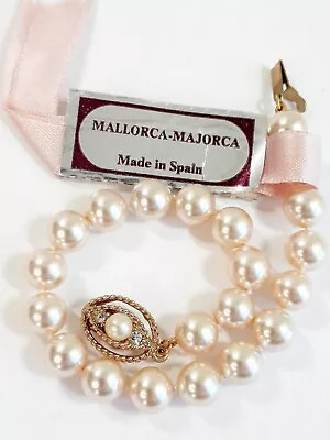 Vtg Majorca Mallorcan Pearl Bracelet Made In Spain 7 Inch • $38