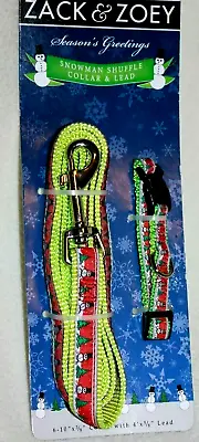 $5.50 • Buy Christmas Collar & Lead Season's Greetings Snowman Shuffle Dog Collar (6-10 )NEW