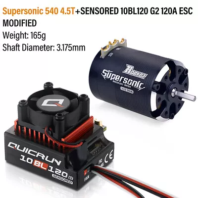 Hobbywing 10BL120 ESC+540 Motor Sensored Brushless Combo For 1/10 Drift RC Car • $168.29