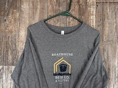 Boathouse Beer Company And Boozry T-shirt Large Bella Canvas. Gray   Mm0180 • $11.51