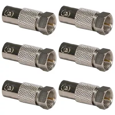 6 Pcs BNC Female To F Type Male Coaxial Coax Adapter Connector Converter Nickel • $13.51