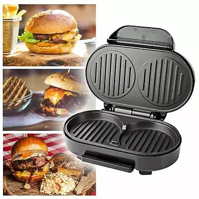 Twin Electric Burger Maker Press Meat Beef Hamburger Maker Quarter Pounder • £24.92