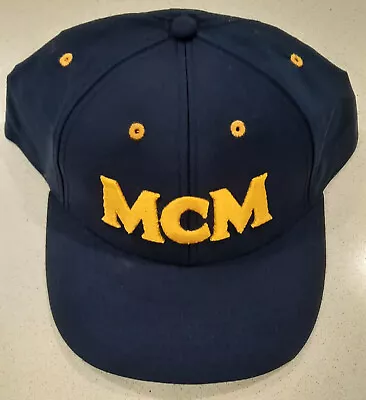 MCM Cap NAVY Authentic With Embossed Embroidery Of MCM Letters In GOLD • $95