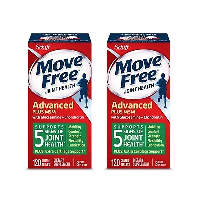 Move Free Advanced Plus MSM Coated Tablets 120 Ct (2 PACK) EXP 06/2025 • $53.55