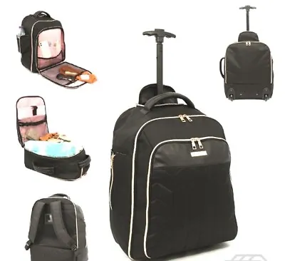 Wheeled Cabin Laptop Bag Computer Suitcase Trolley Hand Luggage Case Backpack • £21.99