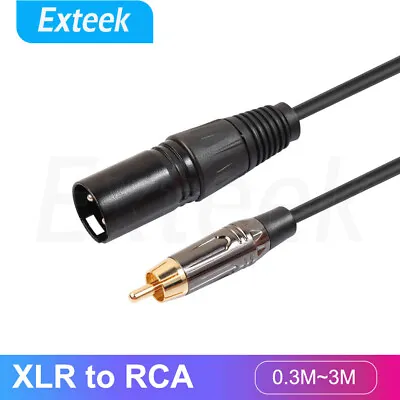 XLR Male To RCA Male Audio DJ Cable - OFC Shielded Cable XLR RCA • $10.95