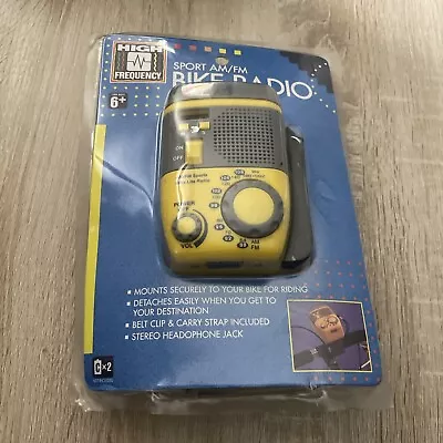 High Frequency Sport AM/FM Bike Radio With Headlight & Clock - Yellow - Vintage • $32