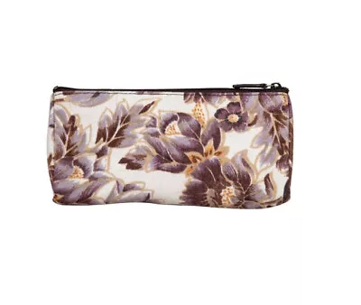 Myra Bag #8488  Peonies  Canvas Print 7.5 X2 X4.5  Multi Pouch Makeup Bag Clutch • $19.90