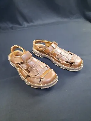 Born Sandals Mens 10 Cabot III Fisherman Brown Leather Closed Toe Casual H59706 • $39.99