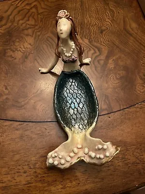 Vintage Blue Sky Heather Goldminc Ceramic Mermaid Soap/trinket Dish • $45