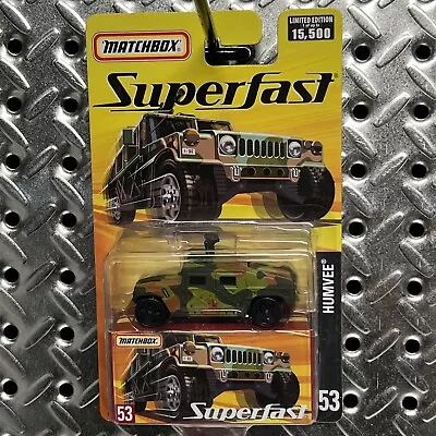 Matchbox Superfast #53 Humvee Camo Military SUV Limited Edition 1/15500 (NEW) • $10.05