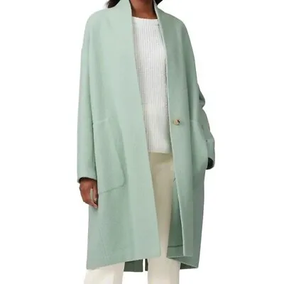 Vince Wool Over Coat Size XS Sage Green Mint Collarless Long Jacket • $30