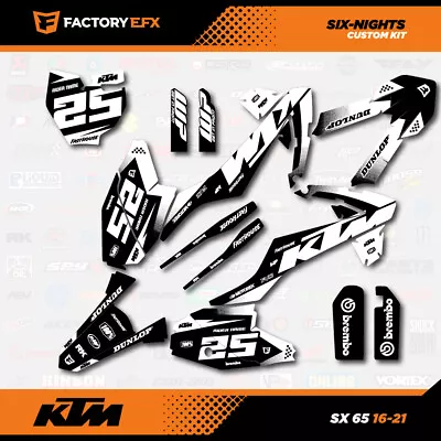 Black & White 6N Racing Graphics Kit Fits 16-24 KTM 65sx 65 Sx Decal Sticker • $44.99