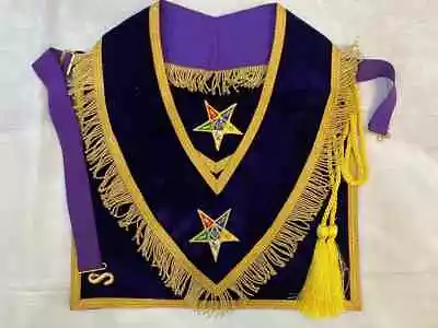 Masonic Oes Machine Embroidery Worthy Patron/Matron Apron And Collar Free Size • $45.85