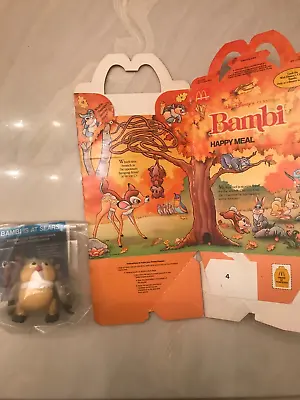 1988 McDonald’s Happy Meal Box Bambi Friend Owl Disney Animal Figure Container • $8.95