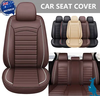 Universal PU Leather Car Seat Cover 5-Seat Full Set SUV Truck Front Rear Cushion • $105