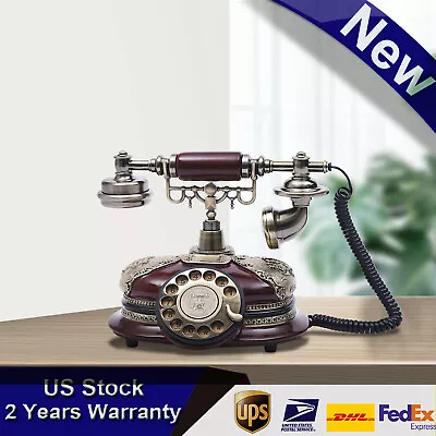 Resin Retro Rotary Phone European Vintage Dial Telephone Handset Landline Phone  • $66.50