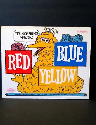 Vtg 1974 Payskool Sesame Street BIG BIRD PRESENTS COLORS WoodTray Puzzle 205-2  • $8