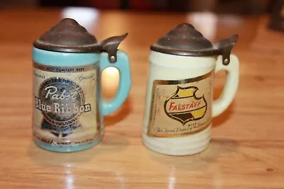 Vintage Miniature Pabst Falstaff Stein Mugs • $24.99