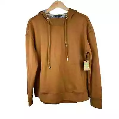 NWT Title Nine Size M Ochre Mighty Hooded Long Sleeve Pullover Hoodie Sweatshirt • $9.99