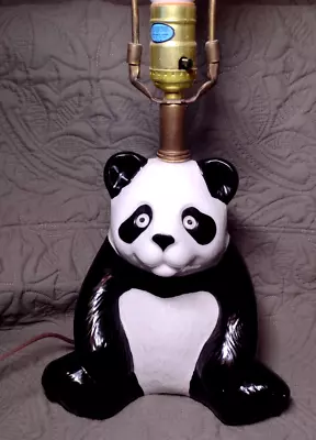 Vintage Leviton Ceramic Panda Bear Novelty Table Lamp • $30