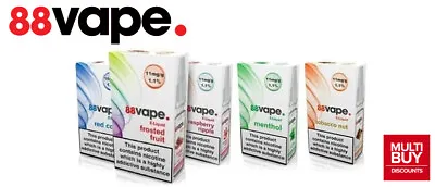 88 Vape E-Liquid | 10ml | 44 Flavours | All Strengths | 10 & 20 Packs • £10.85