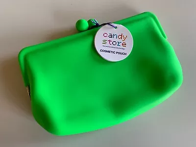 CANDY STORE Silicone Cosmetic Pouch Wallet Case Purse Green 7 X4.5  NWT • $19.99