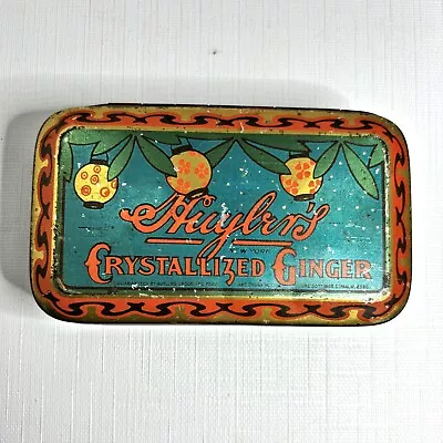 Huylers Crystallized Ginger Tin Box Empty Metal Trinket Advertising Vintage • $9.99