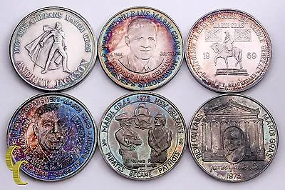Mardi Gras Doubloon Silver Set (6 Pieces) Krewe Of Crescent City Collection • $562.67