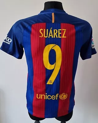 Barcelona 2016 - 2017 Home Football Nike Shirt #9 Suarez Size Small • $90