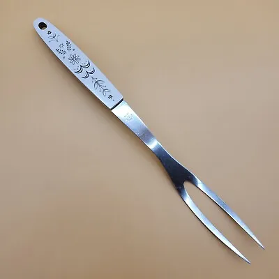 Vintage Flint Arrowhead Meat Fork Stainless USA Harvest Wheat MCM Chipped Handle • $9.97